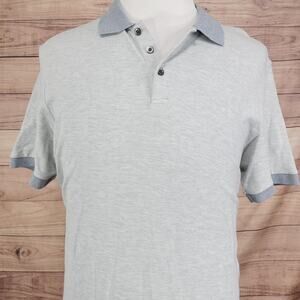 Robert Barakett Polo Shirt Mens XL Gray 100% Cotton Short Sleeve Casual Knit